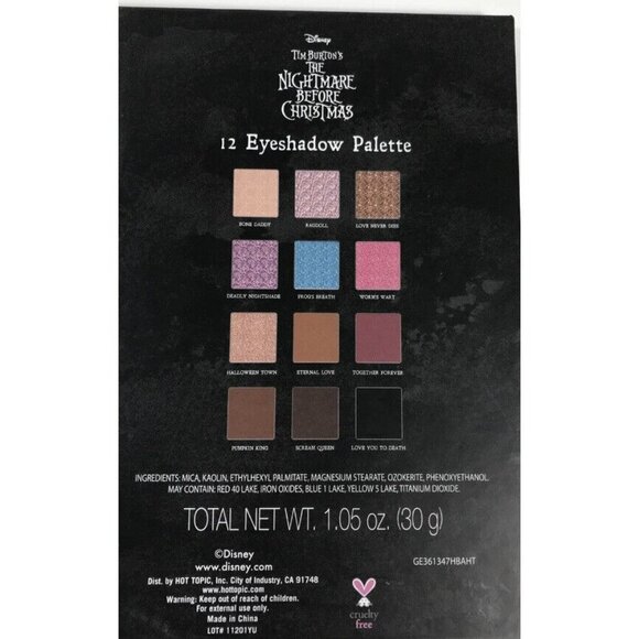 Disney Nightmare Before Christmas Love never dies Eyeshadow Palette Cruelty Free - Picture 4 of 4
